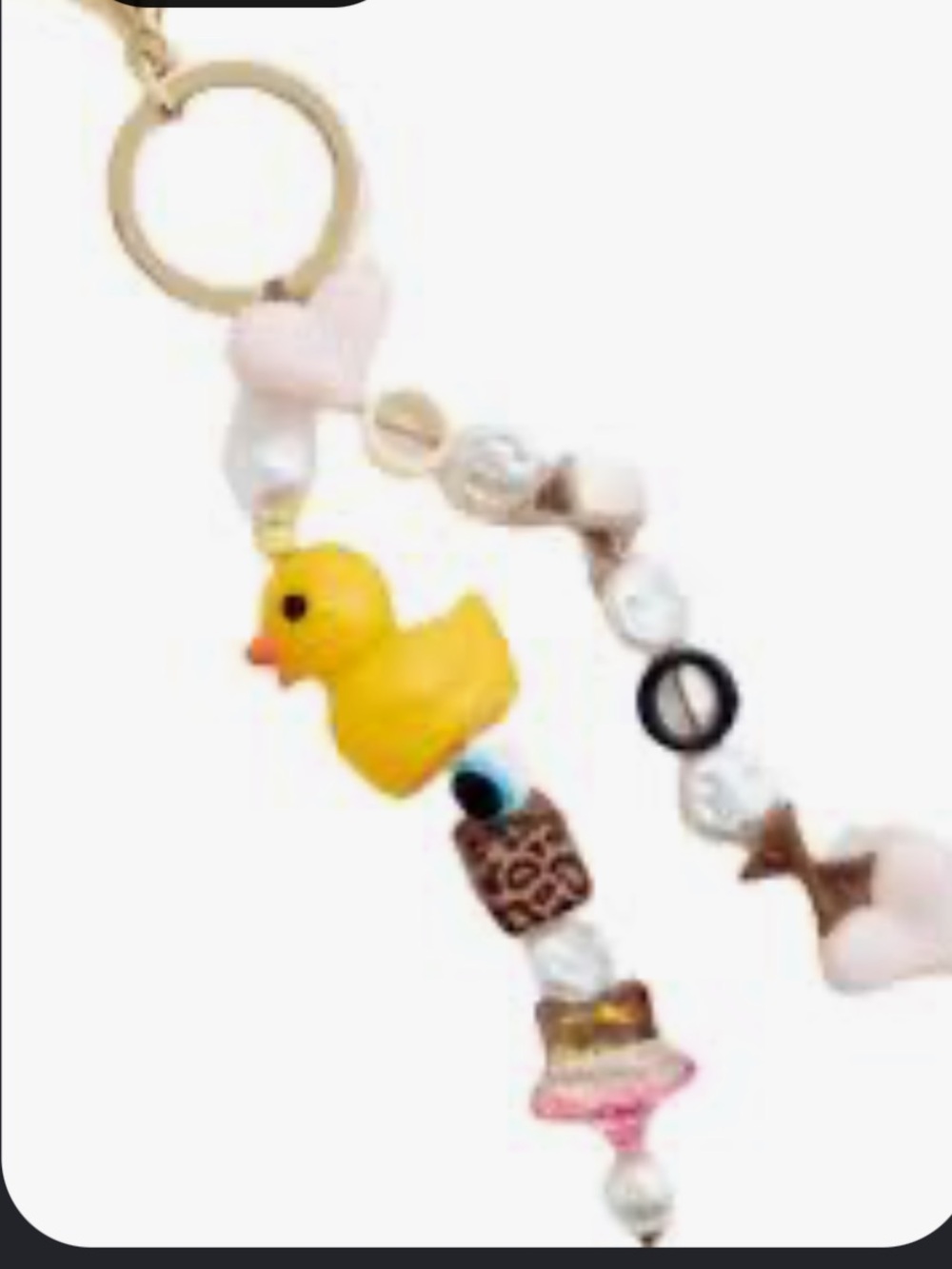 NWT Aerie bag charm key chain w yellow duck, heart, pearl, star, eye, !SOLD OUT!
